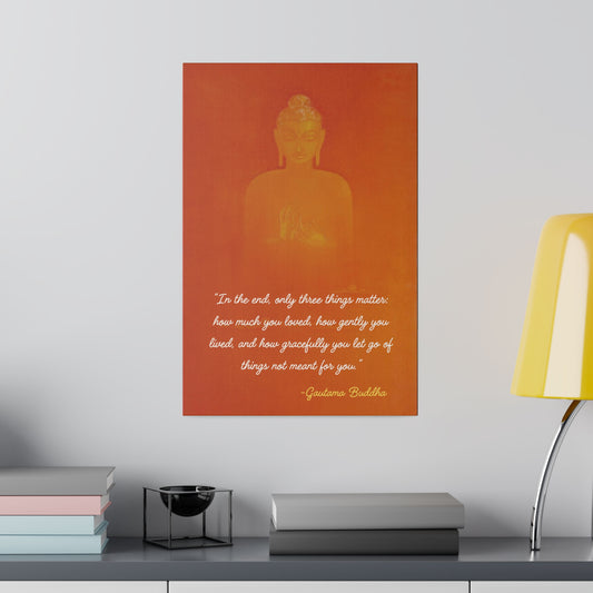 Decorative Canvas, Buddha Quote, Orange